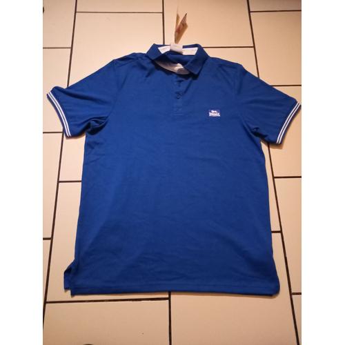 Lonsdale Jersey Polo T-Shirt Top Manche Courte Hommes Taille M Bleu 