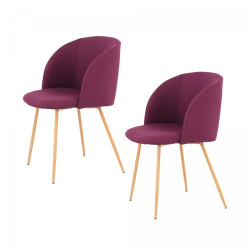 Chaise Semi Artisanal Lot De 2 Ana 56x54x84 Violet