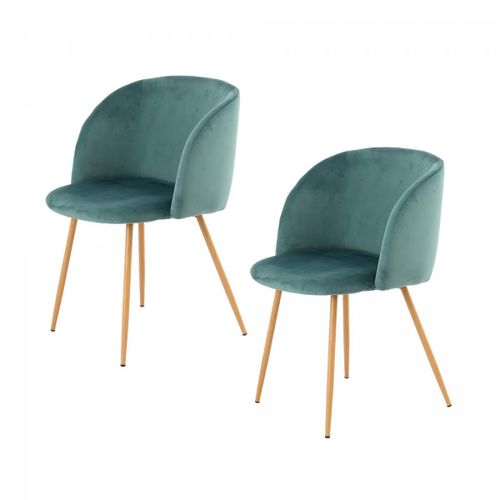 Chaise Semi Artisanal Lot De 2 Ana 56x54x84 Vert
