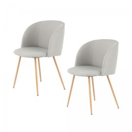 Chaise Semi Artisanal Lot De 2 Ana 56x54x84 Gris