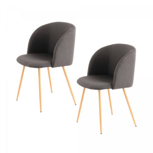Fauteuil Semi Artisanal Lot De 2 Ana 56x54x84 Noir