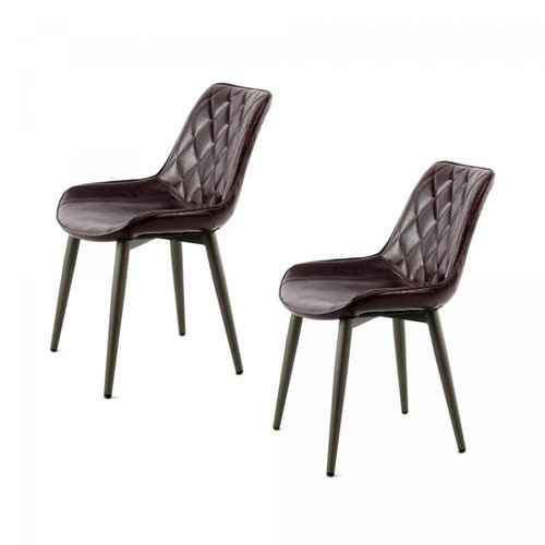 Fauteuil Semi Artisanal Lot De 2 Ama 60x51x80 Violet
