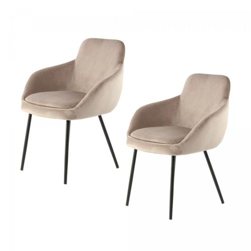 Fauteuil Semi Artisanal Lot De 2 Asa 61x60,5x81 Taupe