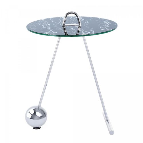 Table Basse Fait Main Eli Gris 46x46 En Acier Motif : Contemporain