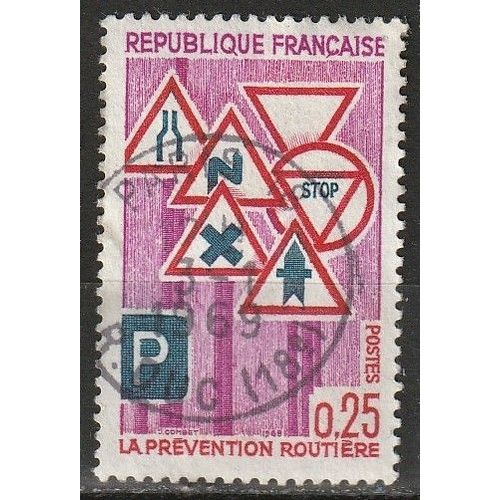Timbre Blitéré France: Prévention Routière 1968 N° 1548