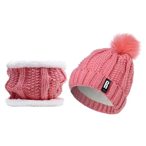 Acheter 2 pièces/ensemble doublure en peluche tricot chapeau cache-cou  confortable tendance coupe-vent hiver hommes dames casquette écharpe Kit  pour l'extérieur garder au chaud