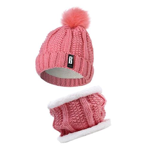 Acheter 2 pièces/ensemble doublure en peluche tricot chapeau cache-cou  confortable tendance coupe-vent hiver hommes dames casquette écharpe Kit  pour l'extérieur garder au chaud