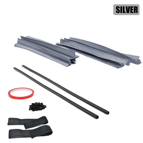 Pare-Soleil Anti-Uv Pour Vitres Latérales De Voiture,Rideau De Visière,Pare-Brise Arrière,Nuit Pour Suv,Camion,Ennemi Rétractable Avec Attaches,2/4 Pièces - Type 1 Pair Back Silver