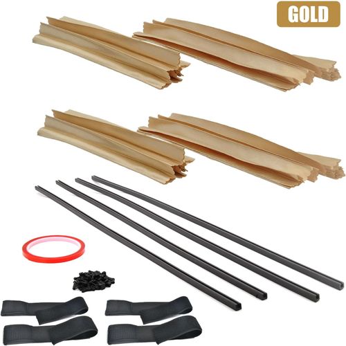 Pare-Soleil Anti-Uv Pour Vitres Latérales De Voiture,Rideau De Visière,Pare-Brise Arrière,Nuit Pour Suv,Camion,Ennemi Rétractable Avec Attaches,2/4 Pièces - Type 4-Piece Set Gold