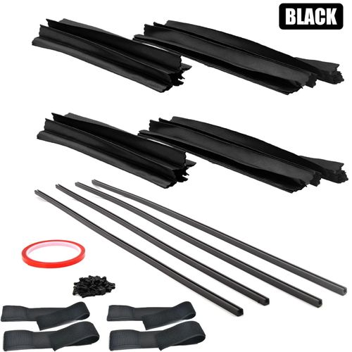Pare-Soleil Anti-Uv Pour Vitres Latérales De Voiture,Rideau De Visière,Pare-Brise Arrière,Nuit Pour Suv,Camion,Ennemi Rétractable Avec Attaches,2/4 Pièces - Type 4-Piece Set Black