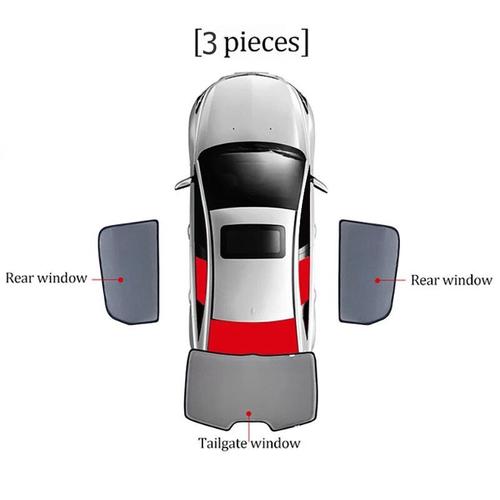 Pare-Soleil En Maille Pour Volkswagen Sharan 2011 - 2017,Pare-Brise De Voiture,Ombrage De Fenêtre,Intérieur,Pare-Soleil Magnétique - Type 3pcs(Rear Back)