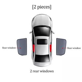 Pare-Soleil Magnétique De Voiture,Pour Lexus Lx 570 Lx570 J200 2008 - 2015,Cadre De Pare-Brise Avant,Rideau De Fenêtre Latérale Arrière - Type 2pcs Rear Windows