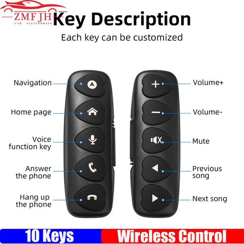 Télécommande De Volant Sans Fil,Multifonction,Universelle,Compatible Bluetooth Pour Autoradio,Dvd,Limitation Gps,10 Prédire #A