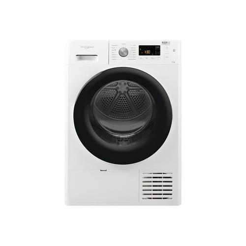 Sèche-linge hublot Whirlpool FFTSM1182BFR 8 kg blanc avec porte noire