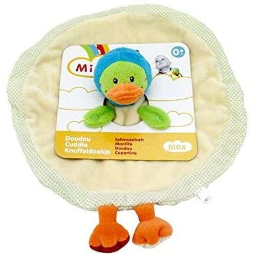 Doudou Mouchoir Plat - Max Le Canard  - Jaune Bleu Vert - Minimi 