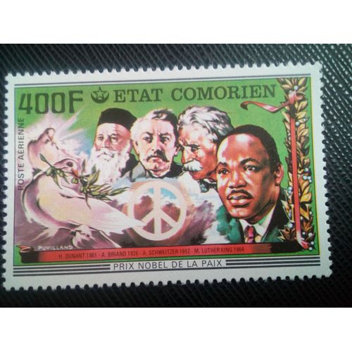 Timbre Comores Yt Pa 126 Les Lauréats Du Prix Nobel De La Paix 1977 ( 0070305 )