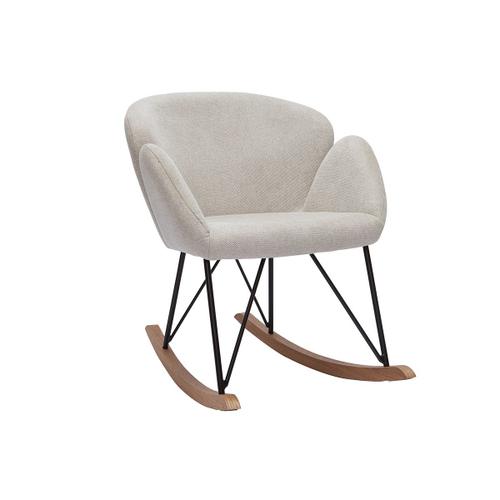 Rocking Chair Design Effet Velours Texturé Beige Rhapsody