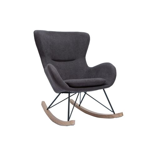 Rocking Chair Design Effet Velours Gris Eskua