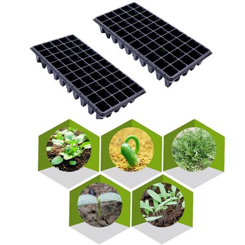 Pots de Semis, 2 PCs 50 Trous Cellules de Semis Plateau de Démarrage de la Plante Fleur Plateau Bac de Plantation Conteneur