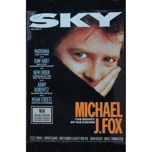 Sky 1988 07 Michael J. Fox - Madonna Raw Hide - New Order - Adam Horowitz - Mean Streets - 124 Pages