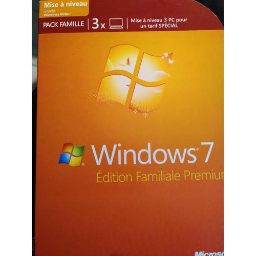 Mise À Niveau Windows 7 Compatible Vista Pack Famille Mise À Niveau 3 Pc 32 Et 64 Bits Avec Clé De Produit Inclue.