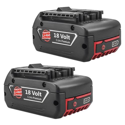Lot de 2 BAT610G 5,0Ah Remplacement Batterie pour Bosch 18V BAT609G BAT618G BAT609 BAT610 BAT619 BAT620 BAT621 2607336091 17618. 