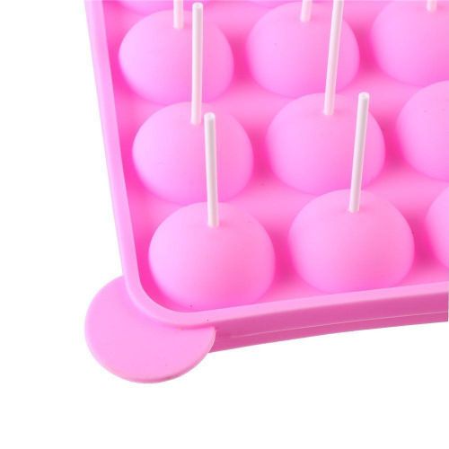 20 Silicone Plateau Pop Gâteau Bâton Mould- Lollipop Party Cupcake Moule À Gâteau, Sans Bpa, Alimentaire, Tartes, Lollipops, Des Bonbons, Gelée Et Chocolat, Lot De 20 Bâtons, Non Collant, Rose