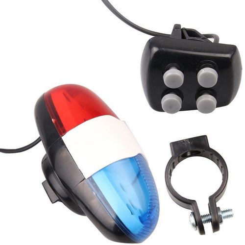 Sonnette De Vélo 6 Led 4 Tons, Sonnette De Vélo, Sonnette De Vélo, Lumière De Police De Moto, Sirène Électronique Forte, Accessoires Pour Enfants, Vélo Scooter