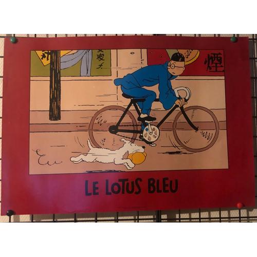 Affiche Tintin Et Milou, Le Lotus Bleu, Hergé, Bd, Bande Dessinée