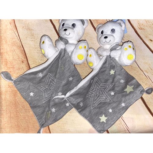 Doudou Ours Blanc Kiabi Mouchoir Gris Etoiles Fluo Lot De Deux Doudous Peluches Bebe Oursons Simba Toys Benelux Soft Toy Bear Baby Glow In The Dark