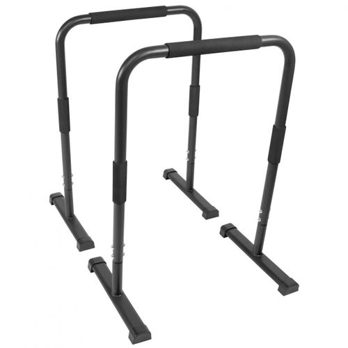 Barres Parallèles Gorilla Sports | 3 Hauteurs : 30 Cm - 73cm - 94 Cm | Noires/Bleues/Rouges - Couleur : Noir - Hauteur : 94 Cm