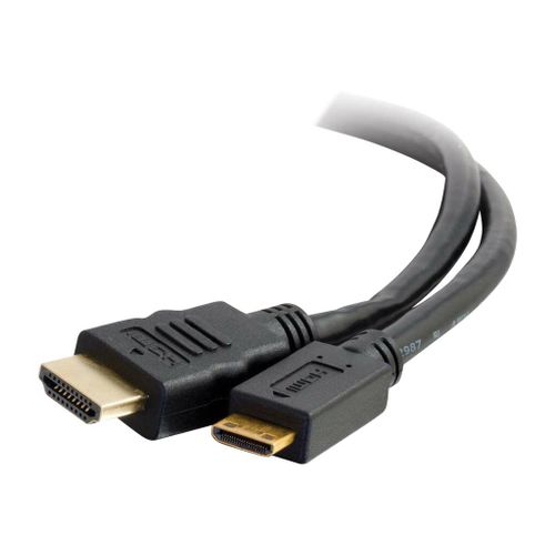C2G Value Series 2m High Speed HDMI to HDMI Mini Cable with Ethernet - 4K - UltraHD - Câble HDMI avec Ethernet - HDMI mâle pour 19 pin mini HDMI Type C mâle - 2 m - noir