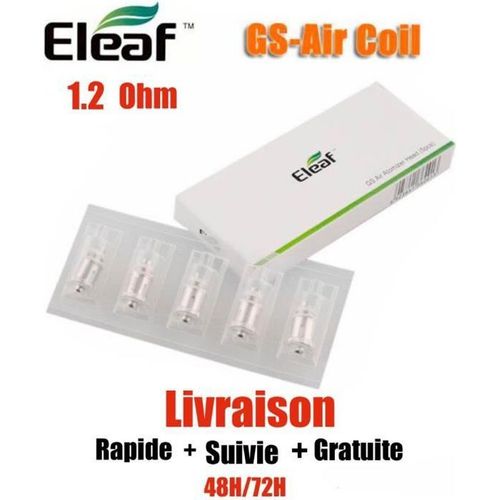 5 Résistances ELEAF GS AIR 1,2 Ohm PURE COTTON pour GS AIR, GS Air M, GS Tank, iJust Start et iStick Basic de ELEAF