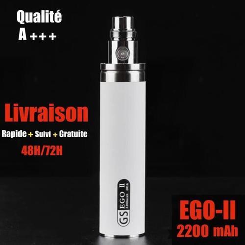 Batterie eGo 2200 mAH Cigarette électronique ego t batterie 2200 mah BLANC