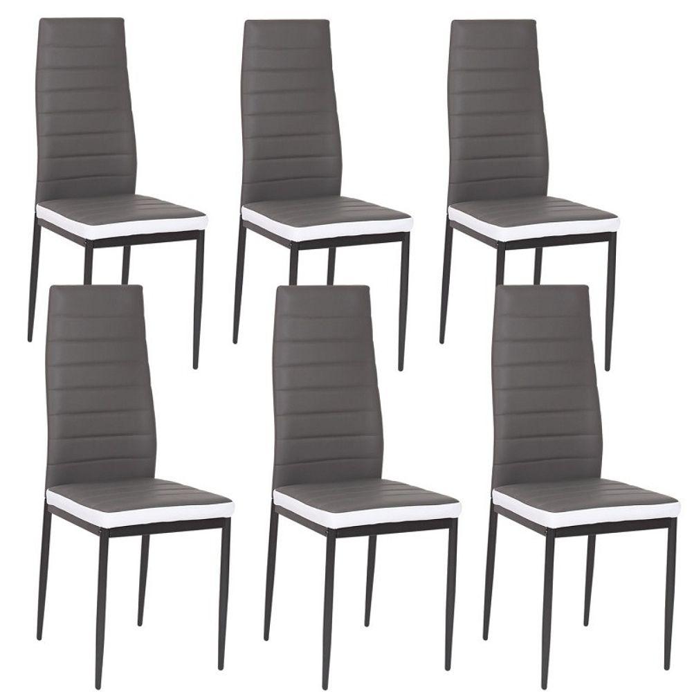 Lot de 6 chaises mandy blanches pour salle à manger - Conforama