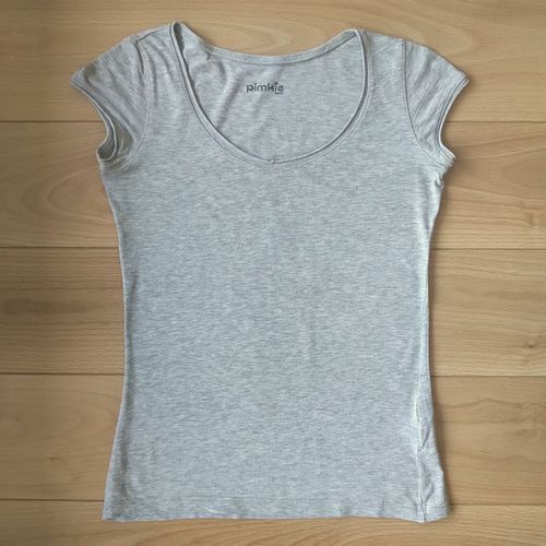 Tee-Shirt Pimkie Basic Gris Taille S