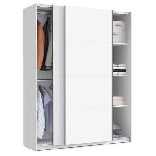 Armoire Placard / Meuble De Rangement Coloris Blanc - Hauteur 200 X Longueur 150 X Profondeur 62 Cm