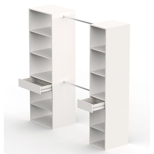 Armoire Dressing Coloris Blanc - Hauteur 200 X Longueur 200 X Profondeur 50 Cm