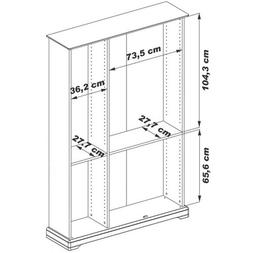 Bibliothèque 3 Portes Vitrées Merisier