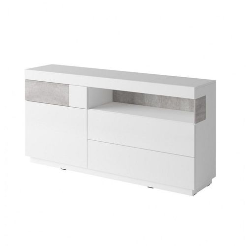 Buffet Collection Kiles 170cm, Led Intégré. Coloris Blanc Et Gris. Style Design
