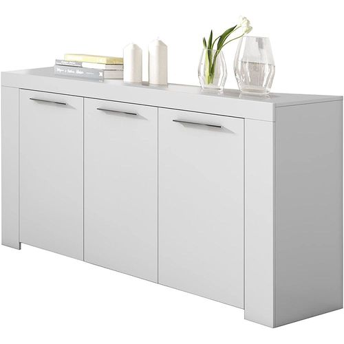 Buffet Meuble De Salle À Manger De 3 Portes Coloris Blanc Artic -144 Cm (Longueur) X 80 Cm (Hauteur) X 42