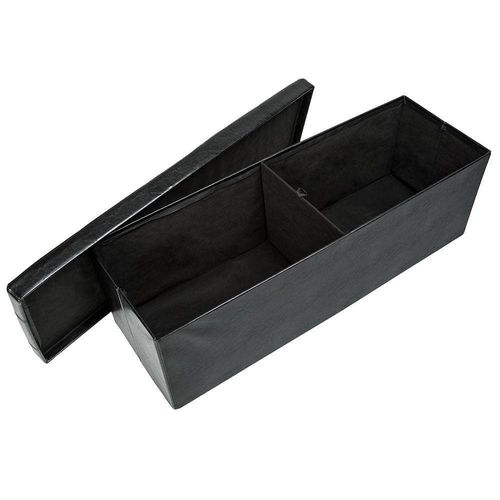 Banc Coffre De Rangement Pliable Aspect Cuir Noir 2208145