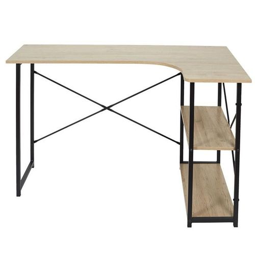 Bureau D'angle Déco "Job" 120cm Noir & Naturel