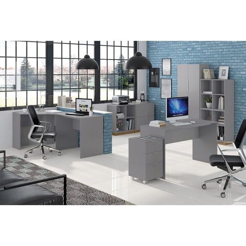 Caisson Roulant 3 Tiroirs Gris Mat