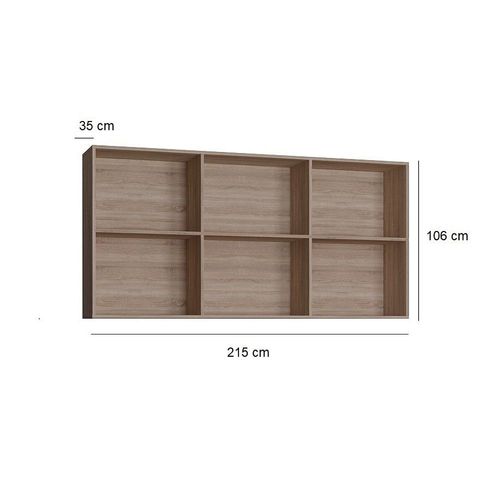 Surmeuble 6 Niches De Rangements Pour Lit Escamotable Horizontal 90 X 200 Cm Hauteur 106 Cm Finition Chên
