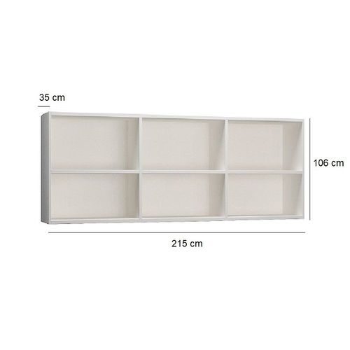 Surmeuble 6 Niches De Rangements Pour Lit Escamotable Horizontal 90 X 200 Cm Hauteur 106 Cm Finition Blan