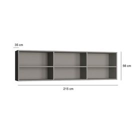 Surmeuble 6 Niches De Rangements Pour Lit Escamotable Horizontal 140 X 200 Cm Hauteur 56 Cm Finition Gris