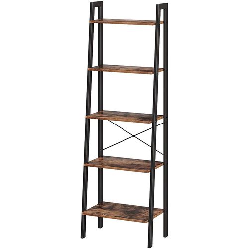 Étagère Vintage En Escalier Bibliothèque À 5 Niveaux Rangement Avec Cadre Métallique Pour Salon Cuisine V