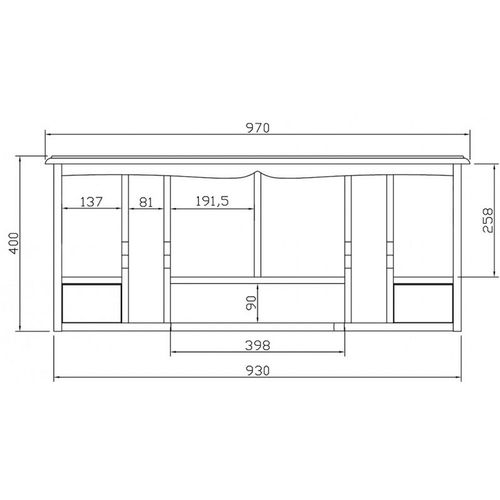 Surmeuble Pour Table À Écrire Pin Miel