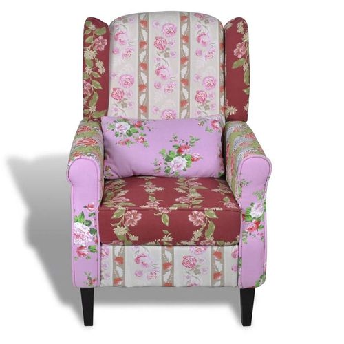 Fauteuil Chaise Siège Lounge Design Club Sofa Salon Avec De Patchwork Tissu 1102028/3